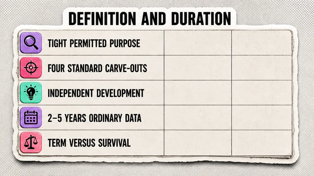 Definition, four carve-outs, and two clocks: 2–5 years versus survival