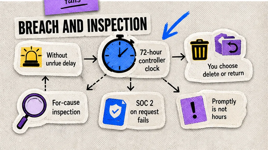 Breach hours to the controller, for-cause audit, delete or return