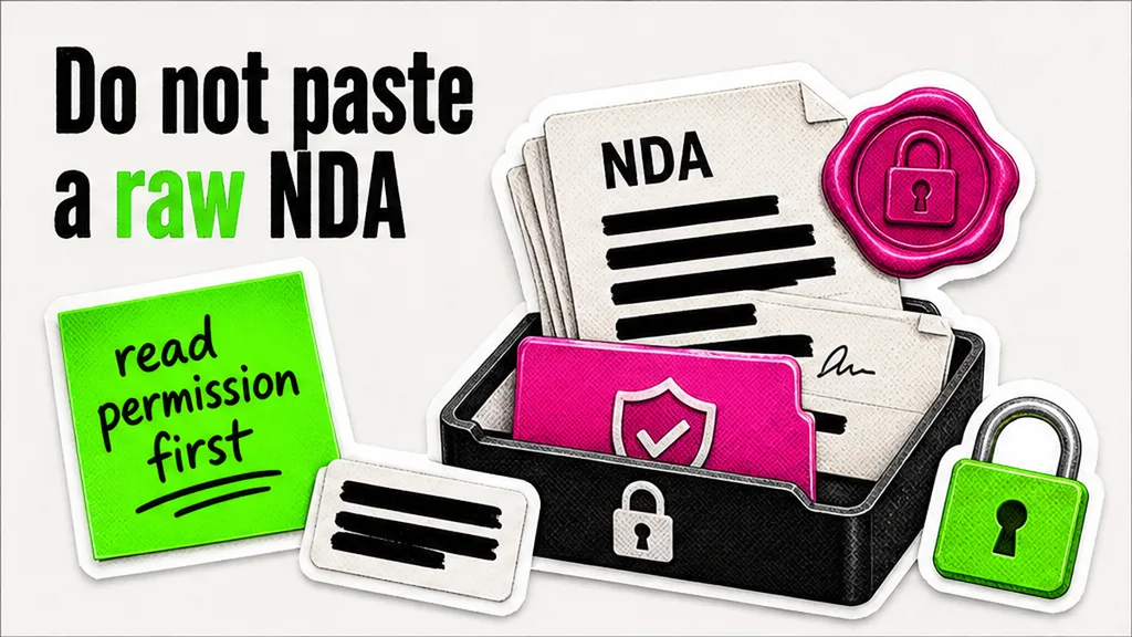 Contract heading toward a consumer chatbot versus a locked review tray, do not paste a raw NDA