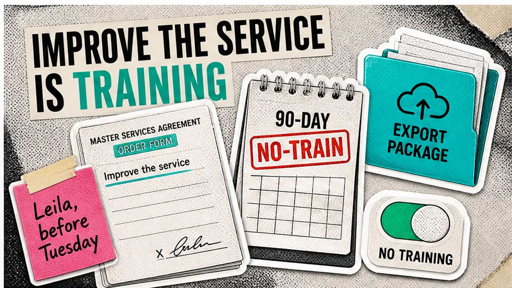 Contract line improve the service underlined next to a no-training stamp, no face