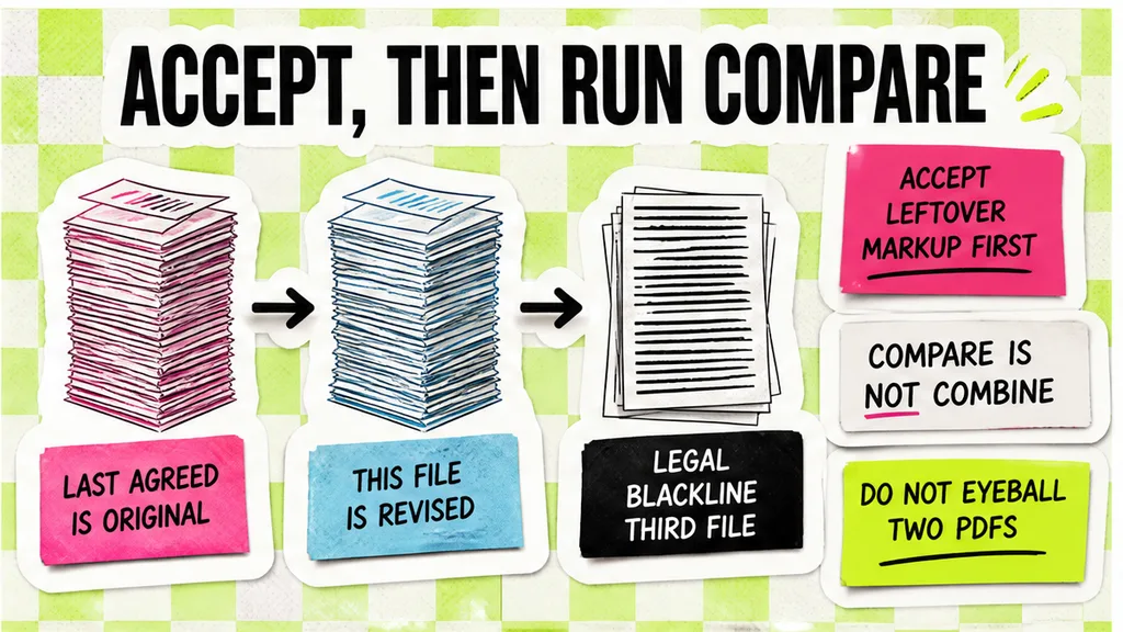 Word Compare: last agreed versus this execution copy, new document