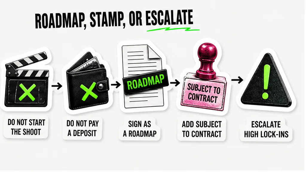 Workflow: hold work, sign as a roadmap, add subject to contract, or escalate lock-ins