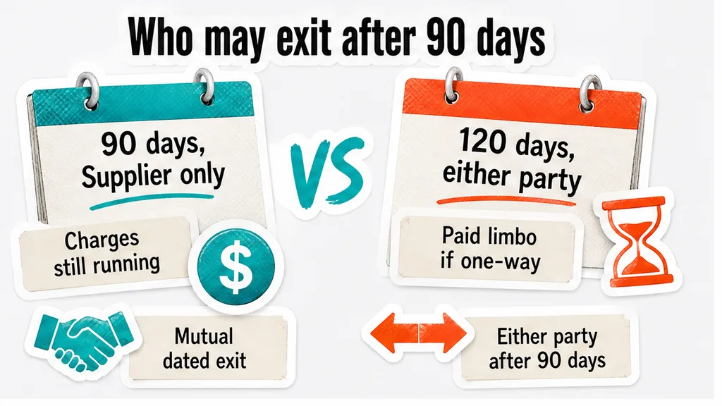Longstop card: 90 days supplier-only versus 120 days either party