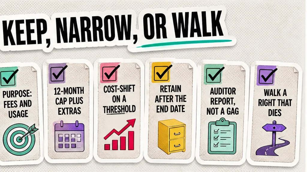 Keep, narrow, or walk board for purpose, 12-month cap, cost-shift, retain, and report