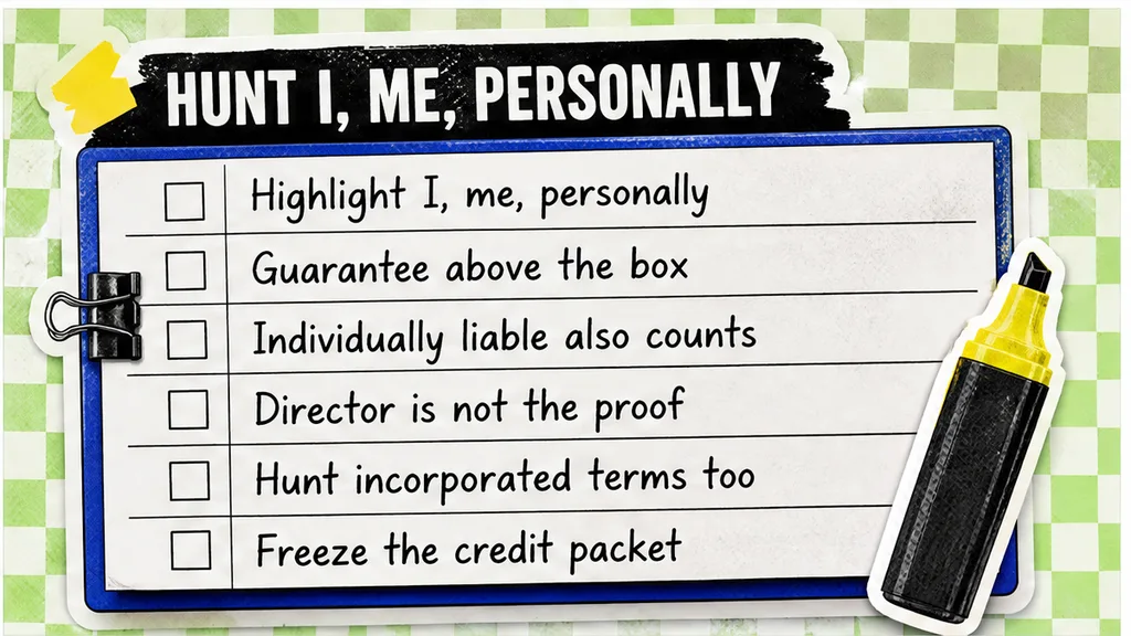 Hunt I, me, personally, guarantee above the signature box; Director is not the proof