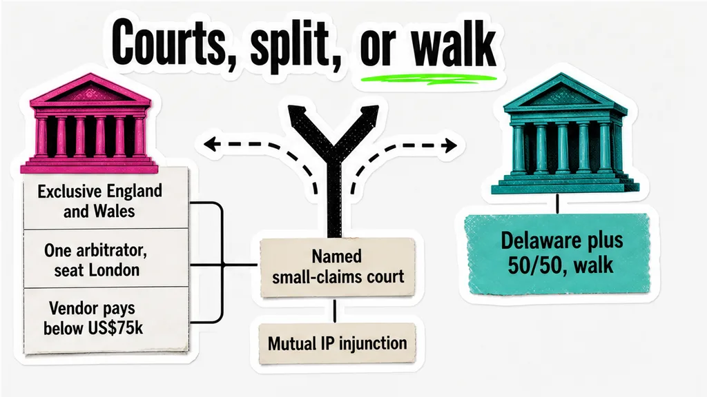Courts, split, or walk board for seat, fees, carve-outs, and class waiver, no face