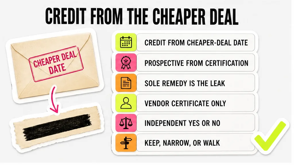 Prospective-from-certificate leak versus credit from the other-deal date, no face