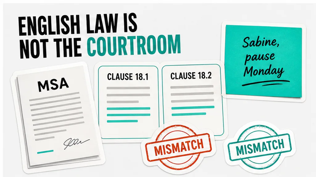 MSA Clause 18.1 and 18.2 boxed, two stamps mismatch circled, no face