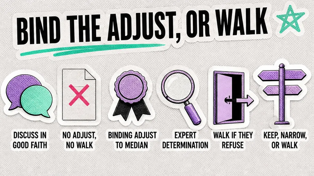Binding adjust versus a good-faith talk-shop, keep-narrow-walk, no face