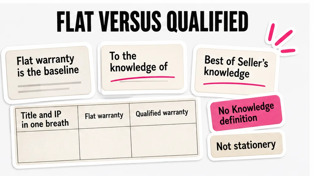 Warranty paragraph with to-the-knowledge underlined, no face