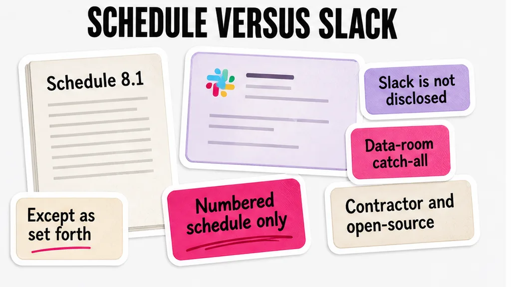 Disclosure schedule versus a Slack catch-all, no face