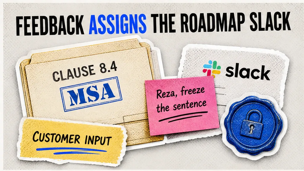 Clause 8.4 MSA assigns Customer Input from a roadmap Slack, no face