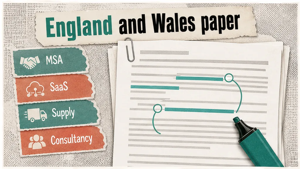 Editorial infographic: England and Wales paper — MSA, SaaS, Supply, Consultancy