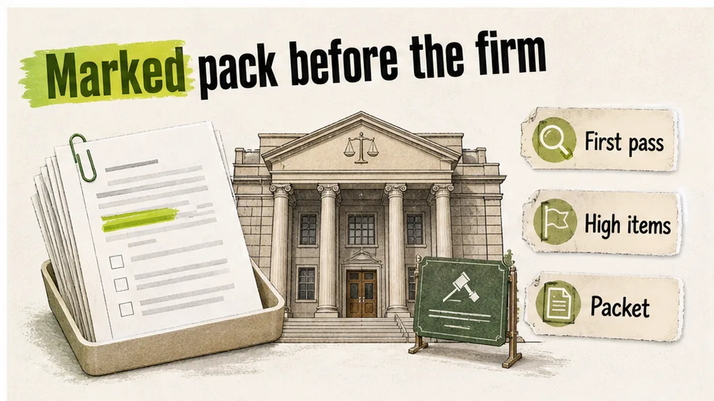 Editorial infographic: Marked pack before the firm — First pass, High items, Packet