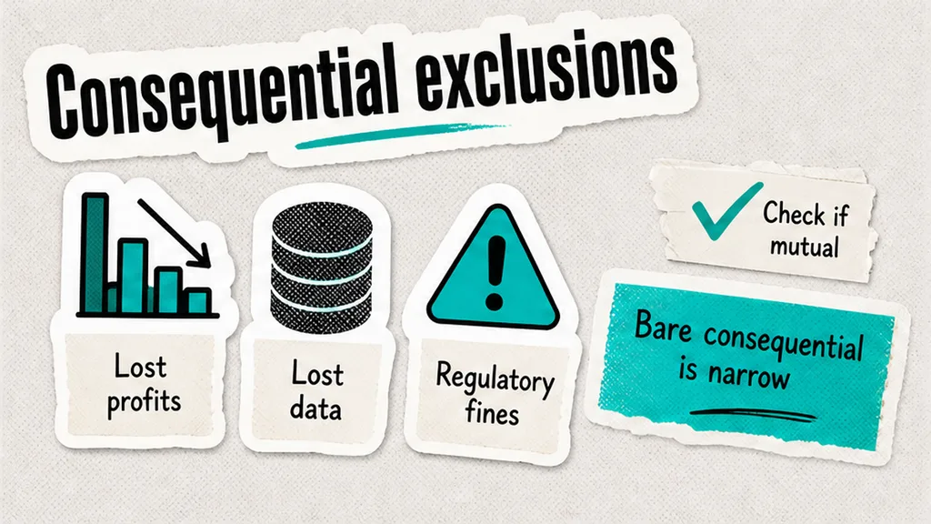 Consequential waiver list: lost profits, lost data, fines, mutuality