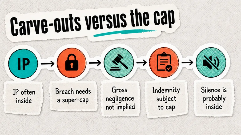 Carve-out map: IP inside, breach super-cap, gross negligence not implied