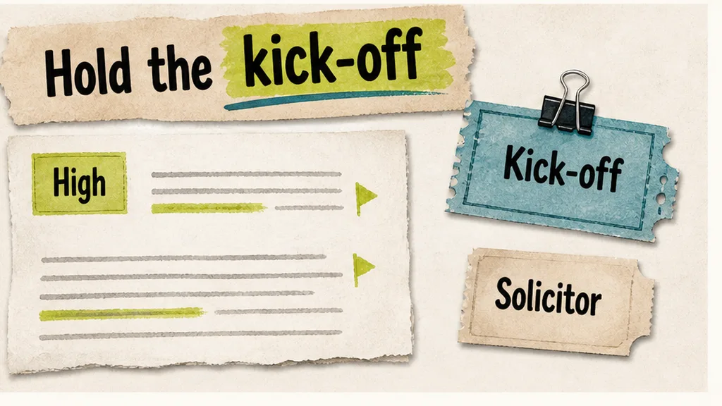 Change-order gap marked on a SOW next to an untied payment-trigger sentence