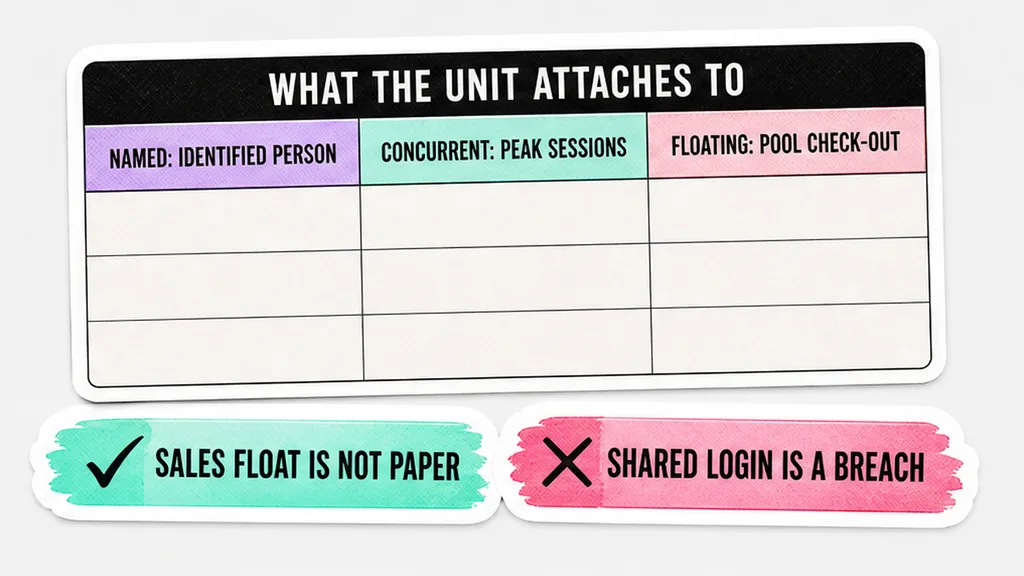 Named versus Concurrent versus Floating columns with a shared-login X, no face
