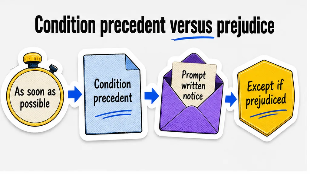 Condition-precedent late notice versus a prejudice qualifier, no face