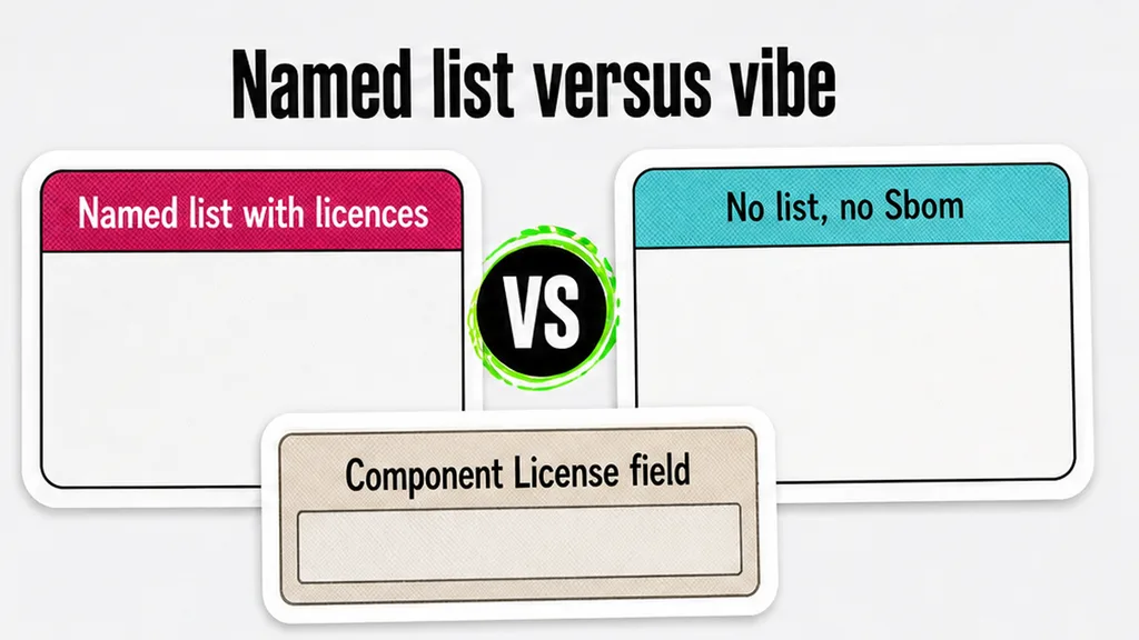 Named SBOM with Component License versus a responsibly sentence, no face