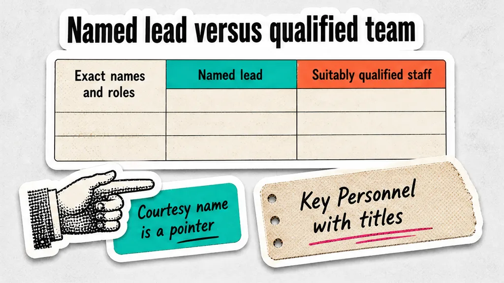 Named lead on the SOW versus a suitably qualified team, no face