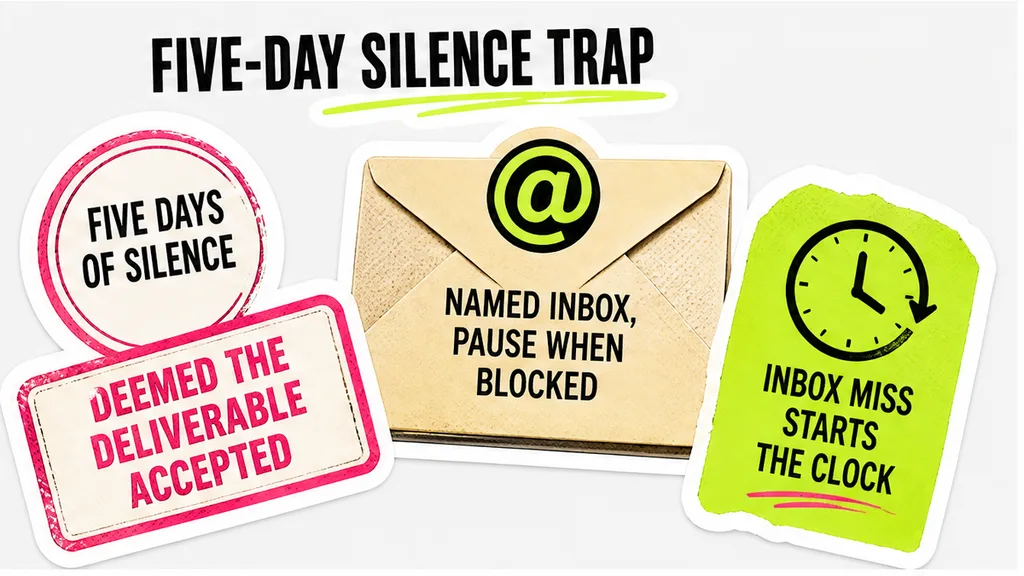 Five-day silence deemed-acceptance trap, no face