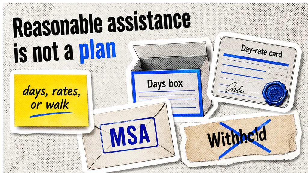Transition-assistance days and day-rate box, withhold crossed out, no face
