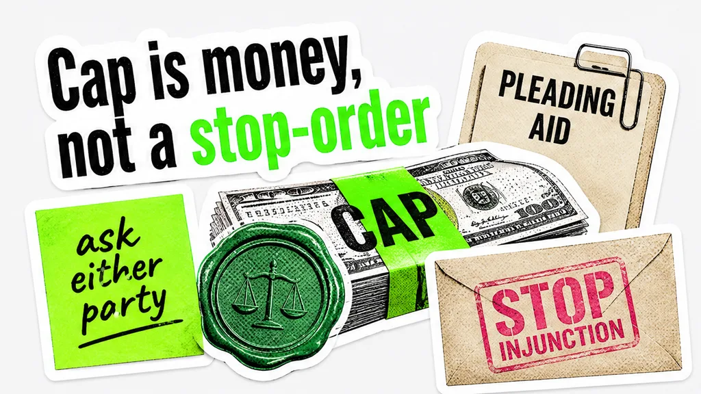 Fees-paid money cap beside a stop-order stamp, not a certificate or backup card