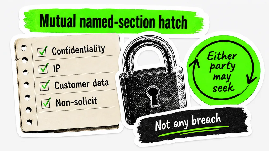 Mutual named-section stop-order for confidentiality, IP, data, and non-solicit next to the cap