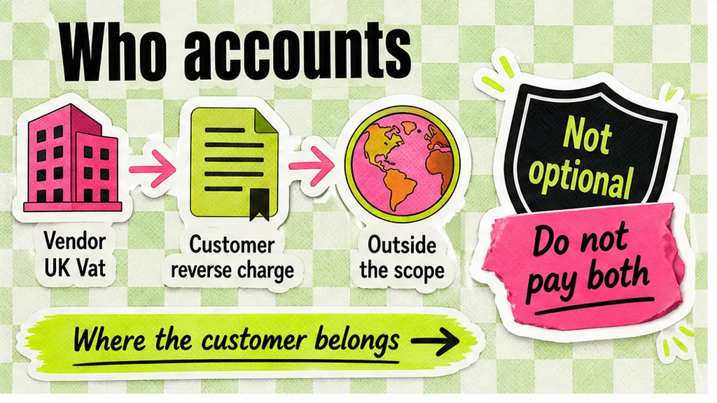 Reverse-charge decision: vendor UK VAT versus customer accounts to HMRC versus outside the scope