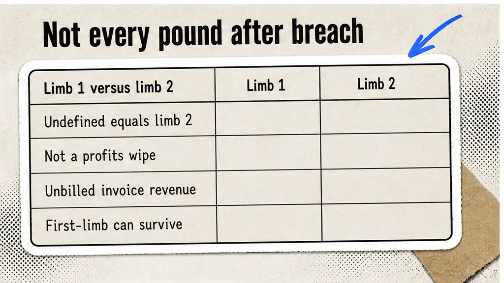 Limb 1 versus limb 2 table: undefined consequential means second-limb only