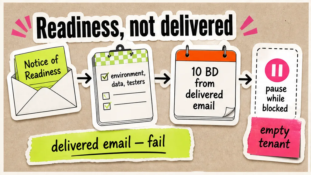 Workflow: UAT clock from readiness notice, not delivered email