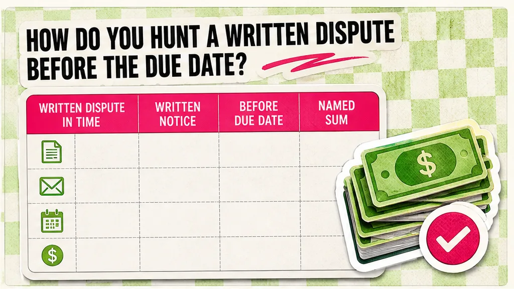 Comparison table: How do you hunt a written dispute before the due date?