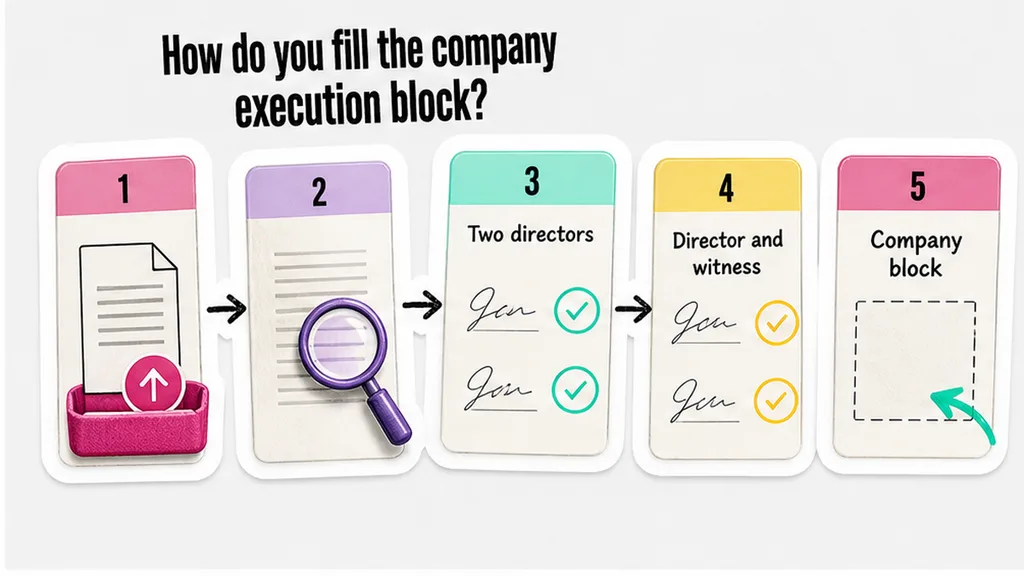 Workflow diagram: How do you fill the company execution block?