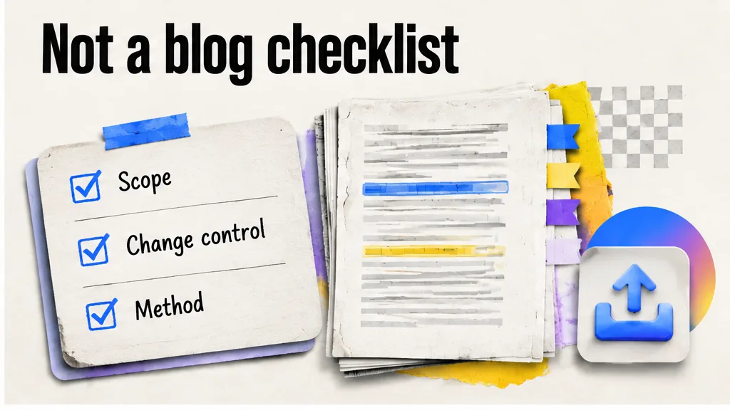 Consultancy draft kept off a blog checklist, no face