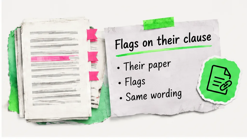 Flags sitting on their clause, same wording, no face