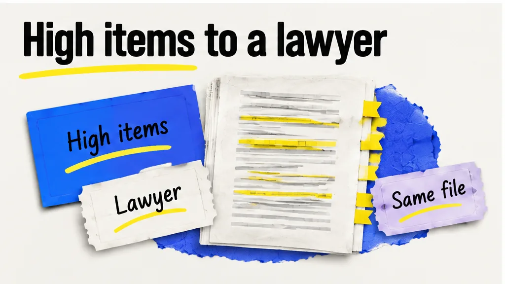 High items on the same file for a lawyer, no face