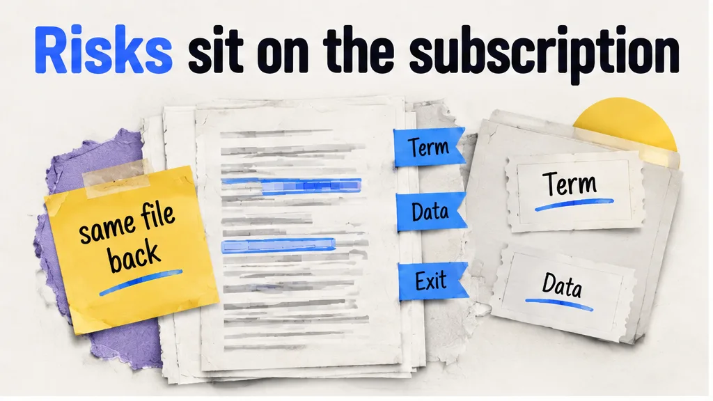 Subscription paper with flags on term, data and exit, no face