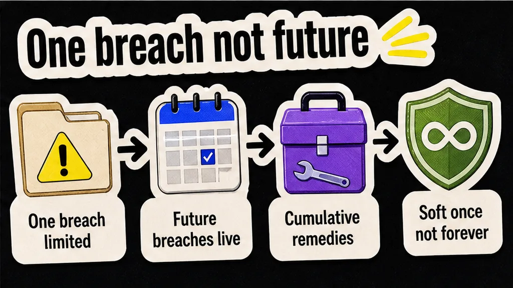 One breach not future breaches with cumulative remedies line