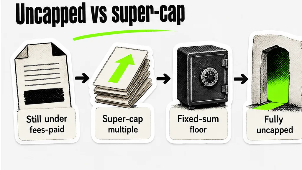 Uncapped versus super-cap rungs for data and confidentiality claims