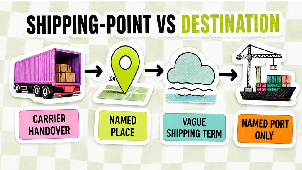 Shipping-point versus destination risk with a named place on the packing list