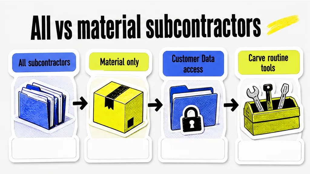 All vs material subcontractor workflow with Customer Data and routine-tool carve-outs