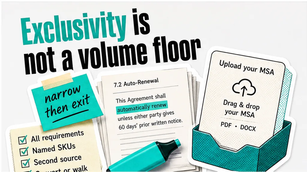 Exclusivity schedule with all-requirements and second-source carve-out boxes