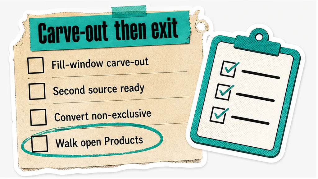 Checklist board for narrow scope, add exit, or walk