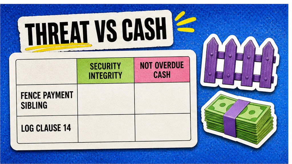 Comparison table of security-incident versus non-payment suspension checks
