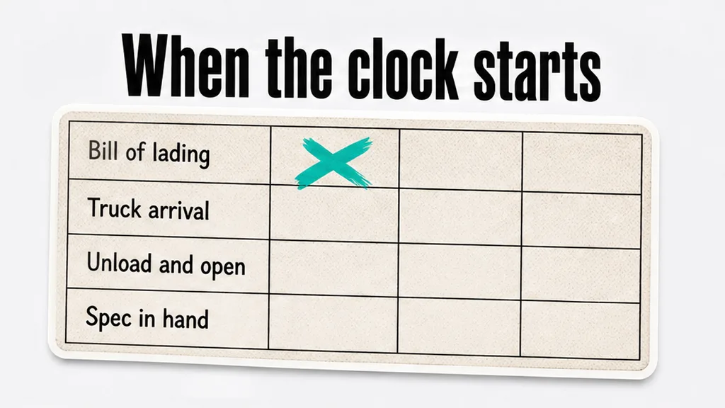 Comparison table: How do you name the event that starts the inspection clock?