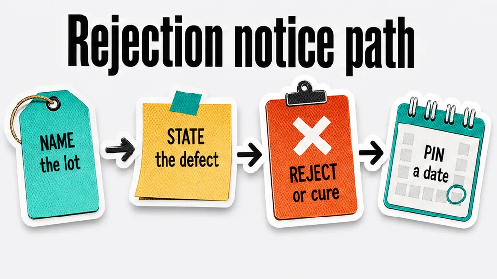 Workflow diagram: What does a rejection notice have to contain?