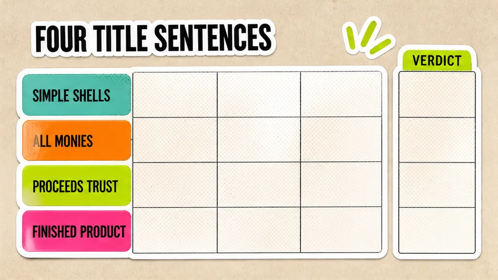 Comparison table: Which sentence is a simple retention, and which one takes the proceeds?