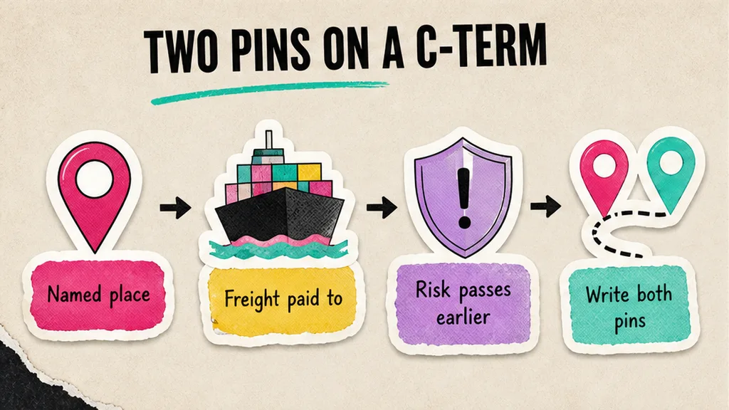 Workflow diagram: How do you split freight paid from the risk pin on a C-term?