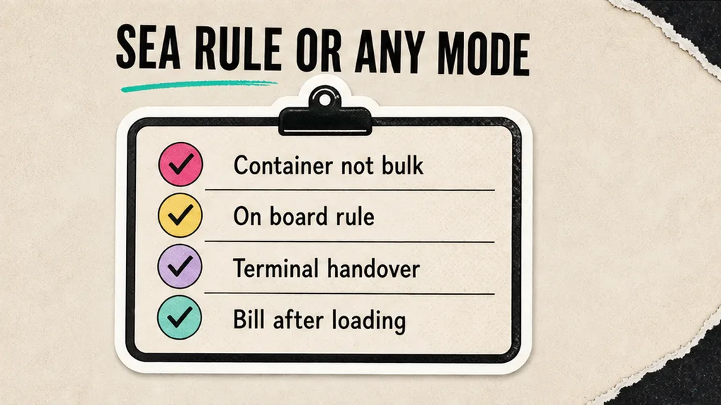Checklist board: Why does FOB miss the risk pin on this container?